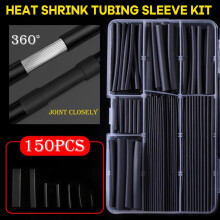 AURORA TRADE 150 pièces/boîte Gaine thermorétractable en polyoléfine noire haute résistance, longue durée de vie, pour voiture