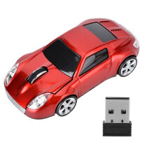 Mouse auto wireless - Model auto original, mouse optic wireless USB 1200DPI 3D pentru laptop, desktop, mouse wireless (culoare: roșu)