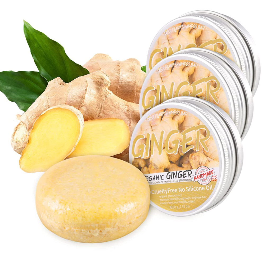 3 PCS Ginger Hair Growth Shampoo Bar â Anti Hair Loss, Dandruff and Itchy Scalp Relief