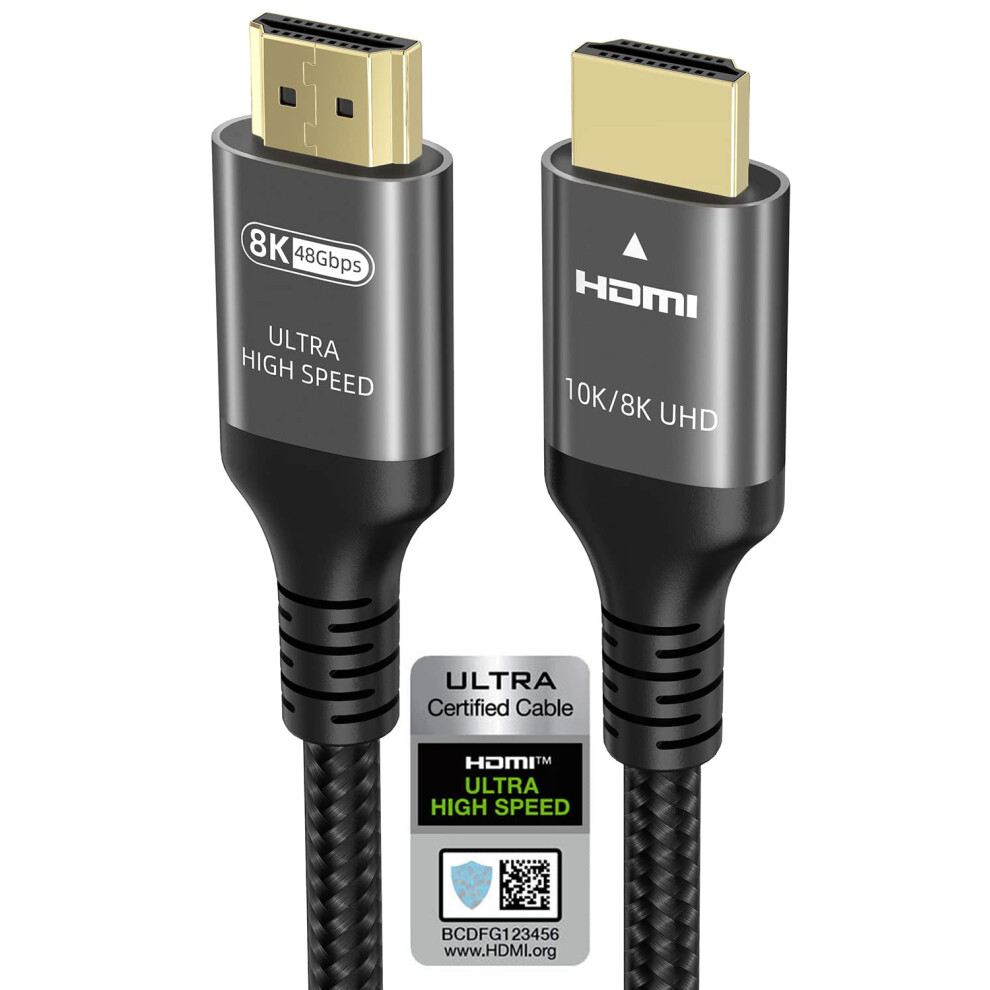 10K 8K 4K Hdmi 2.1 Cable 10Ft, Certified 48Gbps 1Ms Ultra High Speed Hdmi Cable 4K 120Hz 144Hz 10K 8K 60Hz 4:4:4 12Bit 9482828508974