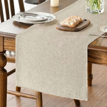 Sm: )e Hellbrauner Tischläufer 13x48 Zoll, saisonale, waschbare Tischdekoration für Küche und Esszimmer, ideal für Heimpartys