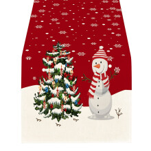 Hot Sale! Poaug brugerdefineret bordløber, dekorativ bordbanner Lynudsalg Julebordløber i hør, kreativt tryk til værelset Dagens tilbud