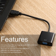 SUSUchens 1080P compatible with-compatible Male to VGA Female Converter Adapter Cable for PC Laptop HDTV DVD Black