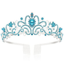 Wedding Tiara for Brides and Girls with Crystal Rhinestone Finish and Secure Comb Grip