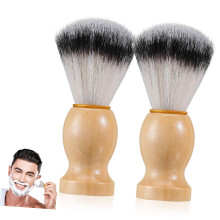 2pcs Shaving Brush for Men with Soft Synthetic Bristles and Ergonomic Wood Handle for Wet Shave