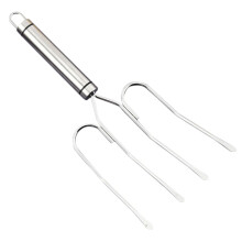 Stainless Steel Turkey Lifter Fork with Secure Grip, Heavy Duty Roasting Fork for Large Meat