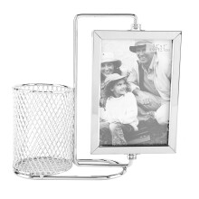 Eco Friendly Picture Frame Silver Finish Modern Floating Frame Elegant Silver Photo Frames Rotating Design Stylish And Modern Decorative Metal