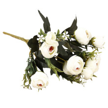 Charmerende kunstige silke roserøde blomster, dekorative falske rosebuketter og kunstige blomsterarrangementer til boligindretning til banketter,