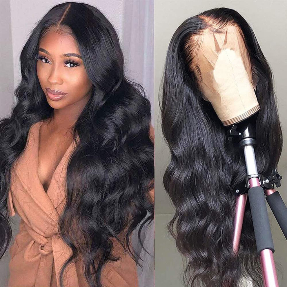 Human Hair Lace Front Wig Brazilian Body Wave Pre Plucked Glueless HD Lace 13x5x1 for Women