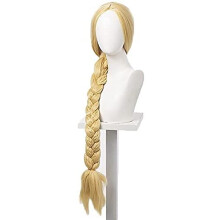 Cosplay Wig 120cm Long Blonde Braid HeatResistant Fiber for Princess Costume