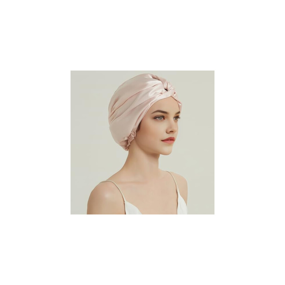 100% Mulberry Silk Sleep Cap 22 Momme Bonnet AntiFrizz Hair Wrap Adjustable for Curly Frizzy Hair