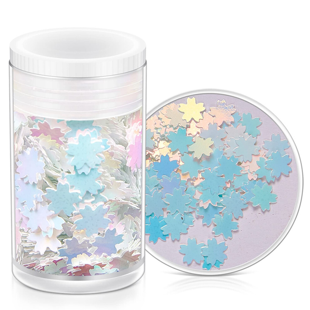 Nail Art Glitter Snowflake Sequins Set for Christmas Winter Festival Decoration (12 Boxes)
