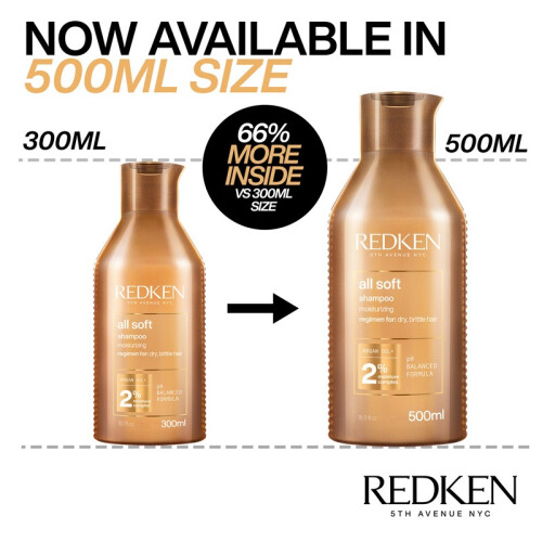REDKEN Redken All Soft Shampoo 500ml - Worth 38 1