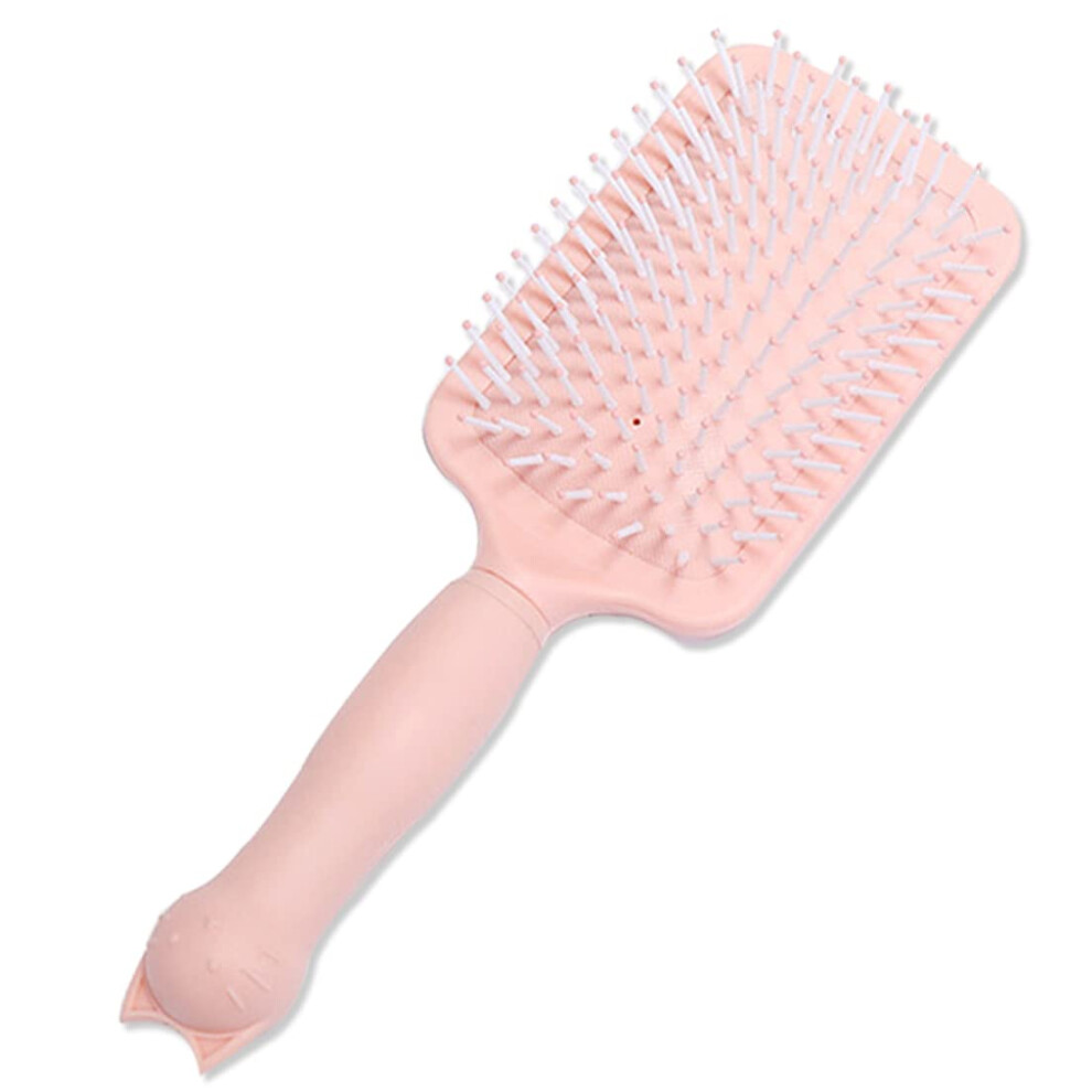 Pink Hair Brush With Flexible Rubber Teeth For Wet And Dry Use, Paddle Detangling Comb,
