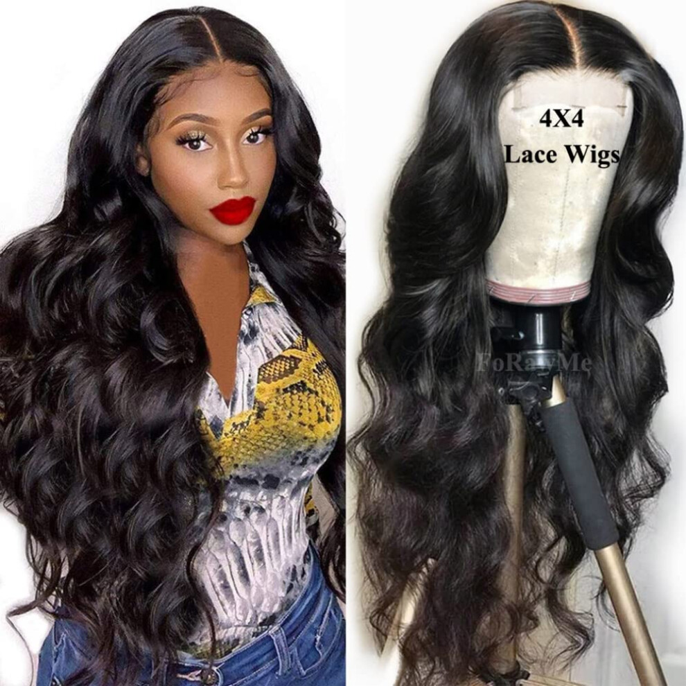 Unisex Brazilian Body Wave Wig 22 Inch 180% Density Transparent Lace Closure Pre Plucked Glueless 4X4