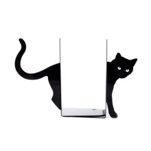 1 par de sujetalibros de metal con diseño de gato caprichoso, sujetalibros decorativos con bordes redondeados,