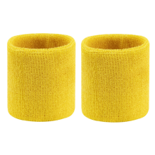 1 par de muñequeras deportivas para hombre y mujer, color amarillo