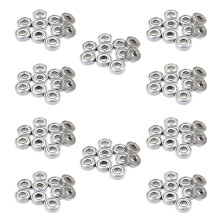 100 rodamientos de bolas miniatura de ranura profunda 608 ZZ, 8 x 22 x 7 mm, de acero.