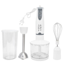 Liquidificador portátil eficiente, com 2 velocidades e lâmina de aço inoxidável, ideal para preparar alimentos rapidamente.