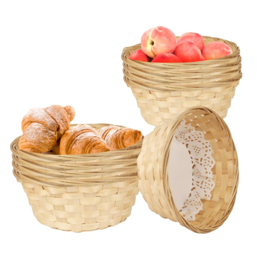 10 Pcs Round Small Gift Baskets,for Serving, Fruit Baskets,