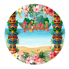 Tela de fondo para fiesta en la playa, estilo skate hawaiano, de 100 cm de diámetro.