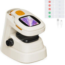 Microscope numérique portable 1000x pour enfants : cadeau STEM portable avec écran HD 2 pouces, lames