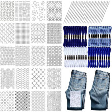 105-teiliges Set aus auswaschbarem Stickvlies und Sashiko-Stickmustern sowie Sashiko-Schablonen zum