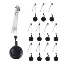 12 Pcs Beadable DIY Badge Reel Kit for Beads Blank Bar, Black