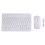 10inch Wireless Keyboard and Mouse RGB Backlit Rechargeable White 1