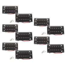 10 Stück (5 Sets) schwarze Humbucker-Doppelspulen-Tonabnehmer für E-Gitarren + Rahmenschraube