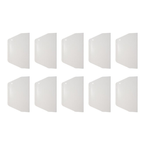 10X Flat White Plastic Cake Decorator Dough Pastry Scraper Tool 19 cm x 12.5cm