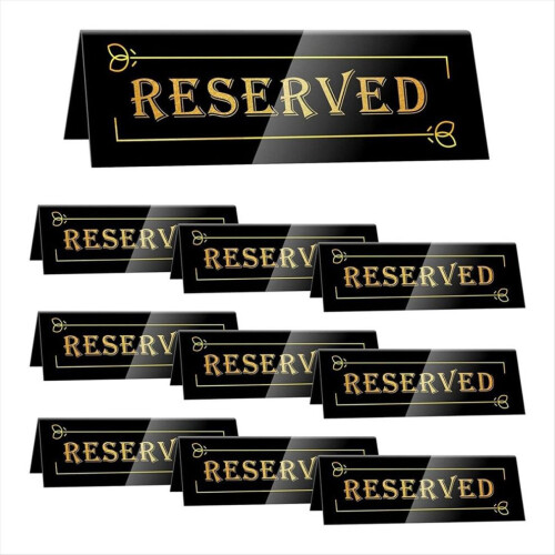 10 τεμάχια ακρυλικές πινακίδες τραπεζιού Reserved - 6x2x1,6 ίντσες - Δ