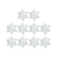 10 toppe ricamate a forma di fiocco di neve per decorare jeans, vestiti e borse.