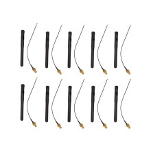 10X 433Mhz Antenna 5Dbi GSM RP-SMA Plug Rubber Waterproof Lorawan Antenna + IPX to SMA Small Cable Extension