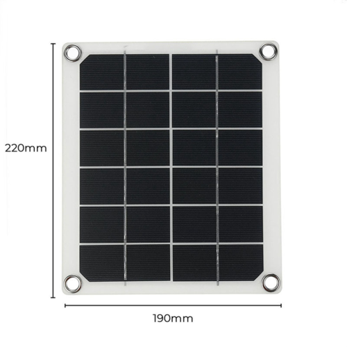 Φορητό ηλιακό πάνελ 10W με διπλή θύρα USB 5V 2A, πλακέτα ηλιακών κυψελών 1