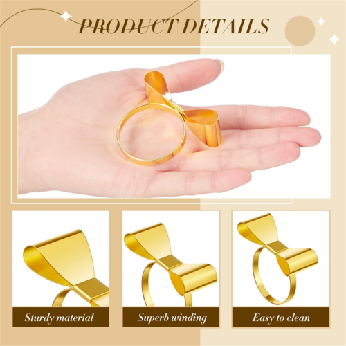 10 st. rosettservettringar guld rosett servettringar metall 2