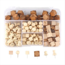130 Wooden Push Pins Geometric Shape for DIY Craft Supplies Apparel Sewing Point Wooden Photo Wall Board