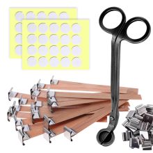 Kit de fabrication de bougies 141 pièces - mèches en bois sans fumée A