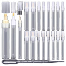 16 nachfüllbare Acrylmarker, leere Acrylmarker mit runder, abgewinkelter oder flacher Spitze, 3 ml