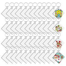 Lot de 180 porte-clés vierges pour sublimation (carrés),