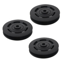 3pcs 95mm Black Bearing Pulley Wheel Cable Gym Equipment Part Wearproof