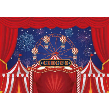BRUGERDEFØRET Rød Cirkustelt Baggrund Fødselsdag Karneval Nat Tema Fest Dekor Banner