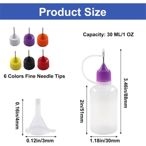 18 τεμάχια μπουκάλια εφαρμογής μύτης 30 ML/1 oz, μπουκάλια κό 1