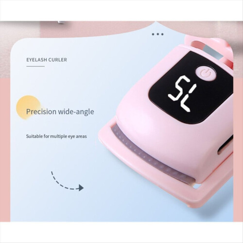 1pcs Electric Eyelash Curler, Long-Lasting Curl, Quick Heating, Pink 2