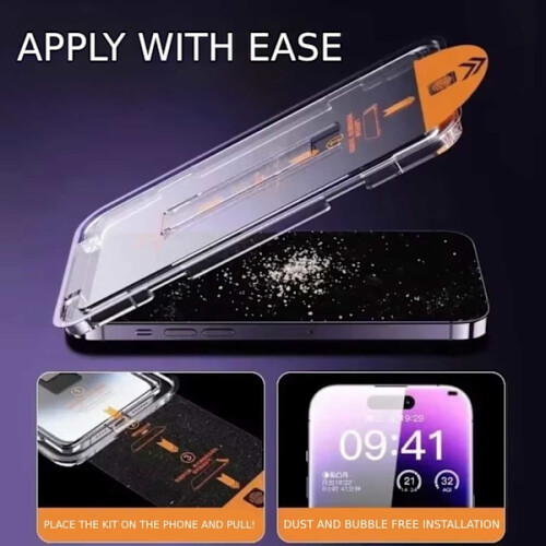 Εύκολη εγκατάσταση, συμβατή με το iPhone14Pro Max Privacy Max Screen Protector HD Tempered Glass, διαφανές 1