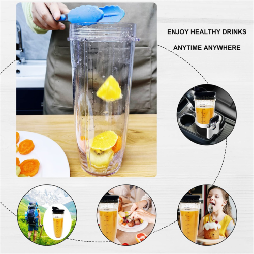 2 Pack 32oz Replacement Mixing Cup with Sip Lid for BL450 BL454 2