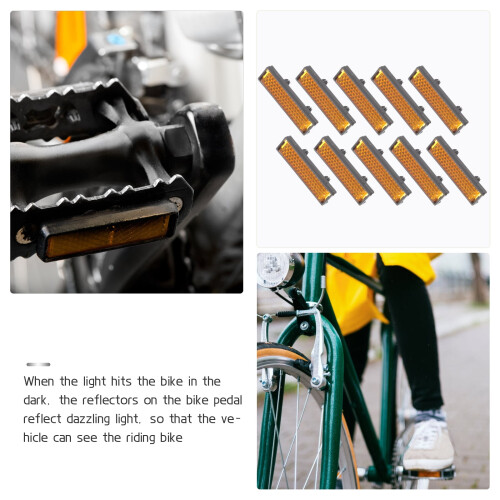 Pedal Reflective Accessories Convenient Bicycles Reflectors 20 Pcs Sheet Plastic Emblems Bommory Flashlight 2