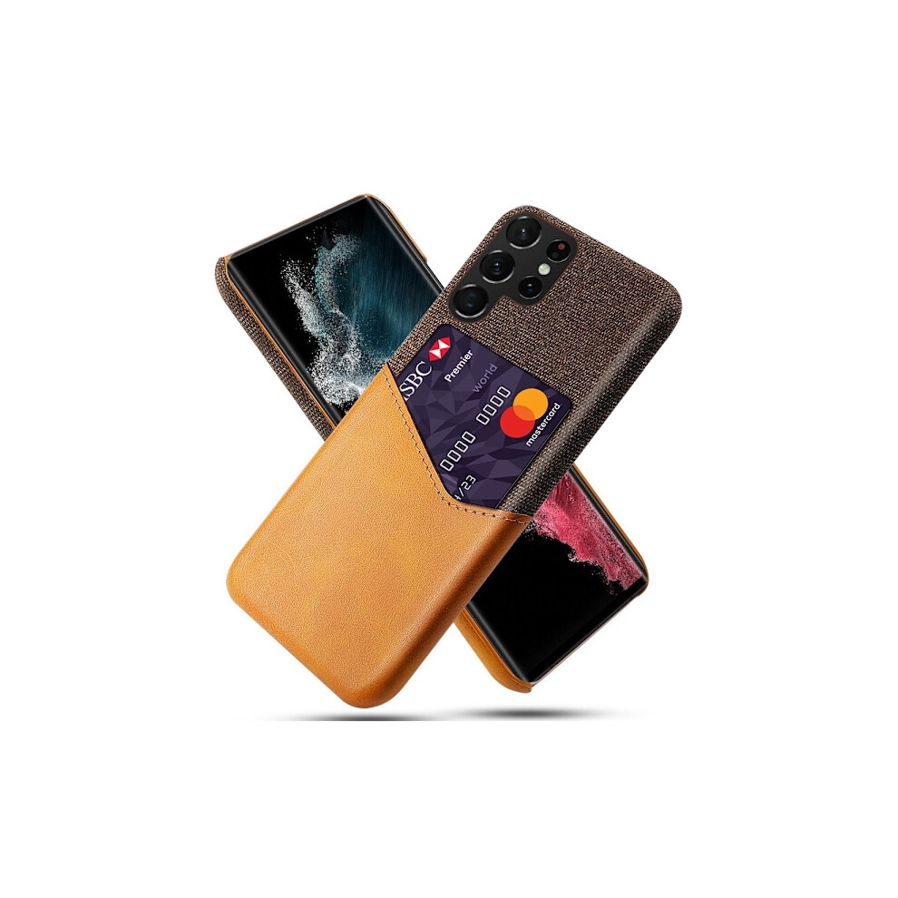 Ksq Compatible With Samsung Galaxy S23 Ultra Cover With Card Slot Brown 9482828515347