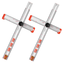 2-in-1 Drilling Positioning Ruler, Square Ruler Woodworking Ruler