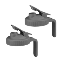 Lot de 2 couvercles à clapet à large ouverture pour bocaux, fermeture étanche, gris